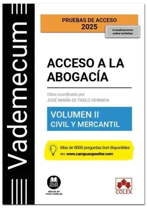 Vademecum Acceso a la Abogacía. Volumen Ii. Parte Específica Civil-Mercantil (4. Promoción