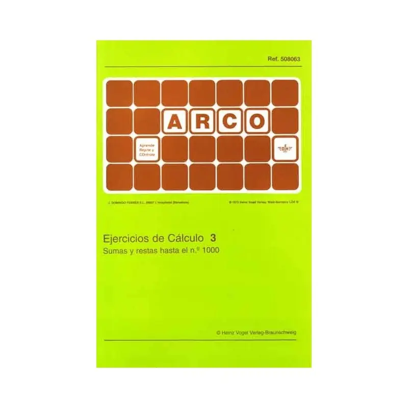 Mejor Precio CUADERNO ARCO, 508063, EJERCICIOS DE CÁLCULO 3, SUMAS Y RESTAS HASTA EL Nº 1000