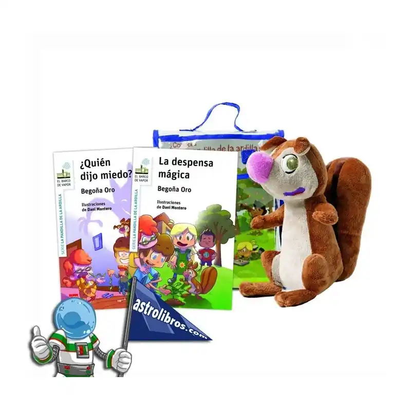 Promoción PACK LA PANDILLA DE LA ARDILLA MUÑECO DE RASI Y LIBROS 1 Y 2