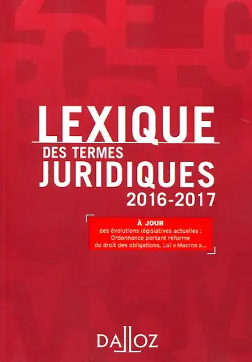 Lexique des termes juridiques 2016-2017 Compra Hoy